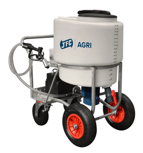 Milk Kart with Mixer and Pump MK170MP3, white tank, red wheels, by JFC Agri