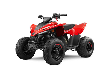 CFMOTO CForce 110 youth ATV in rocket red, rugged off-road quad for ages 10+