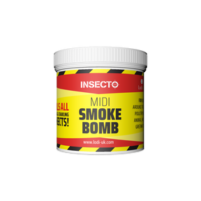 Insecto MIDI Smoke Bomb jar for insect control with red and yellow label