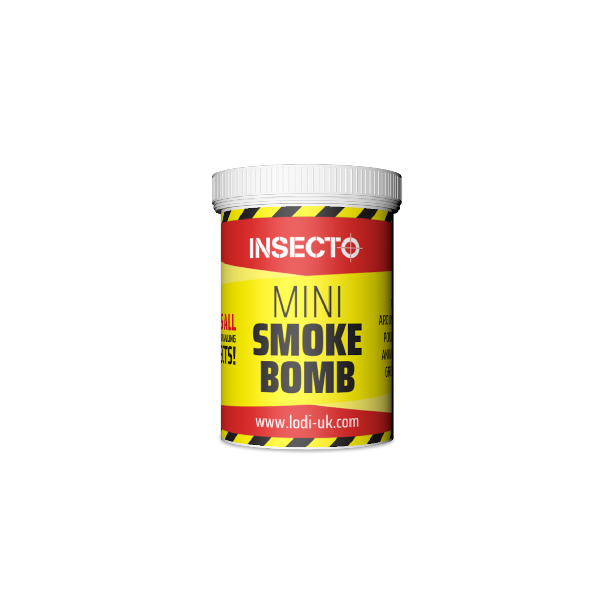 Insecto Mini Smoke Bomb 3.5g with red-yellow label; permethrin fogger for flying & crawling insects up to 120 m3