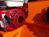 Paddock cleaner with red Honda GX engine and orange hopper
