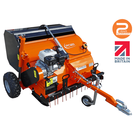Chapman PC120 Paddock Cleaner orange with Honda 6.5hp engine and trailer hitch