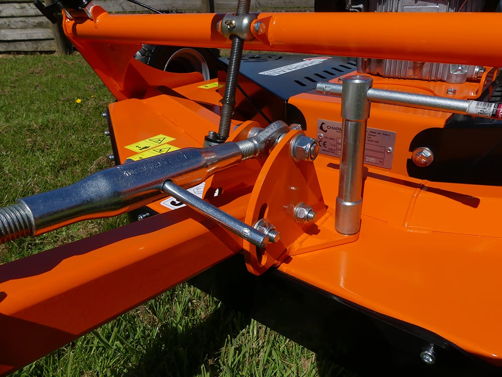 Chapman RM Series ATV Rotary Paddock Topper, orange brush mower attachment for Honda 13hp, 1.2m/1.5m