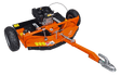 Chapman RM Series ATV Rotary Paddock Topper with Honda 13hp engine; orange mower deck, large knobby wheels.