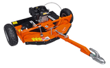 Chapman RM Series ATV Rotary Paddock Topper with Honda 13hp engine; orange mower deck, large knobby wheels.