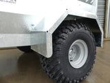 Chapman ATV stock trailer, hot-dip galvanised steel body with rugged off-road tire.