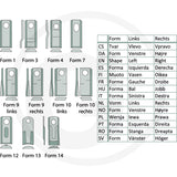 Granit Mowing Blade Right, gray metal, 25-pack lawn mower blades by GRANIT; illustration of multiple blade forms.