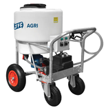 Milk kart MK170MP3 with mixer and pump by JFC Agri; white 170L tank on a metal wheeled frame