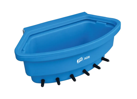 6-teat calf feeder, blue plastic with EazyFlow Teat nipples by JFC Agri