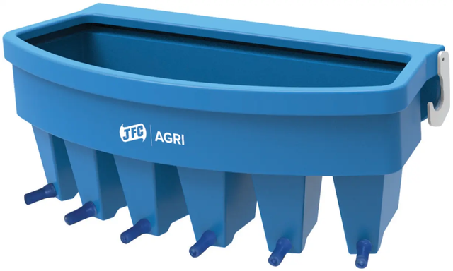 6-teat compartment calf feeder in blue plastic by JFC Agri