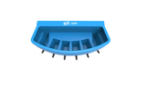 6-teat compartment calf feeder in blue by JFC Agri EazyFlow Teat for livestock feeders