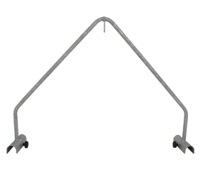JFC Agri heat lamp bracket for calf housing; galvanised steel, IU-01-BK, arch-shaped frame with mounting clamps.