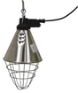 JFC Agri infrared heat lamp fixture with metal reflector and wire guard for calf housing; bulb not included.