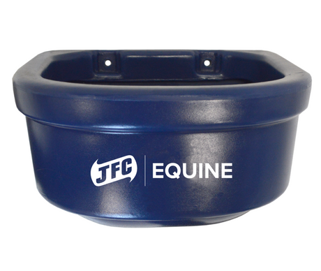 JFC Agri Equine blue wall-mounted haybells horse feed bowl