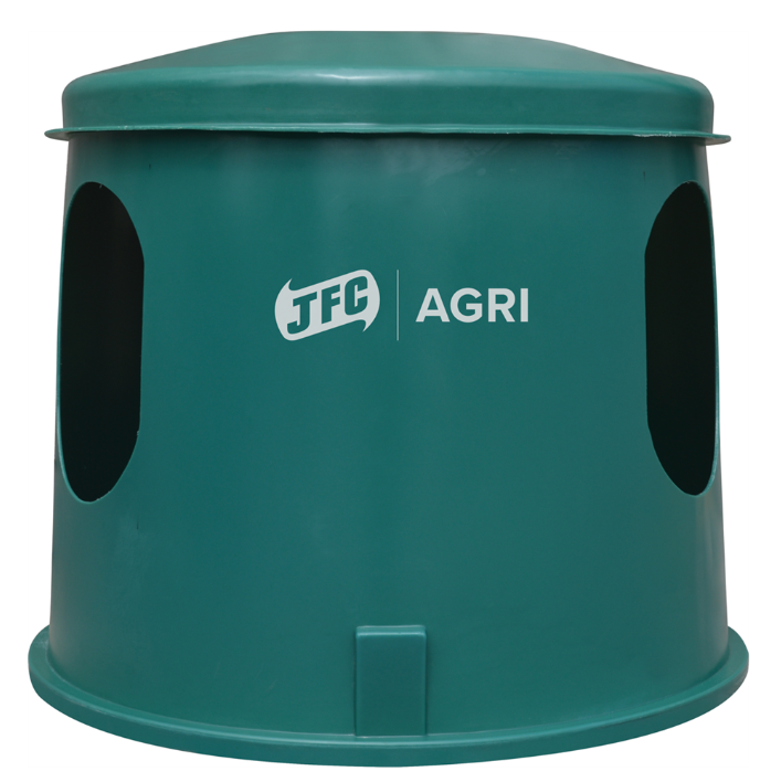 Mini Haybell Horse Feeder by JFC Agri, green plastic 3-Port hay bale feeder
