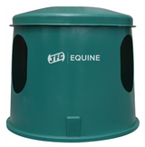 JFC Mini Haybell Horse Feeder, green plastic 3-port equine hay feeder by JFC Agri