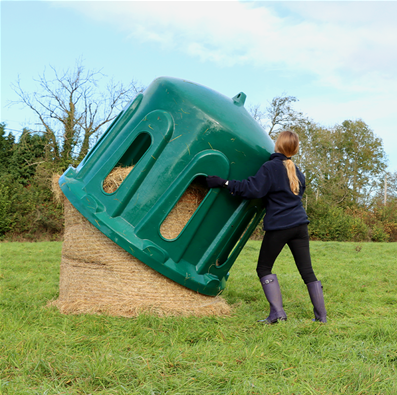 JFC Agri Haybell green round bale feeder, 8-port, for up to 16 sheep
