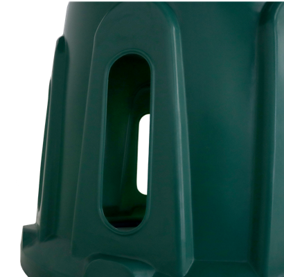 JFC Agri haybell round bale feeder, green plastic, 8-port HB02 for up to 16 sheep