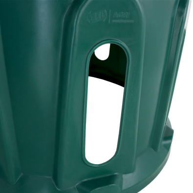JFC Agri haybell round bale feeder, green plastic, 8-port for up to 16 sheep