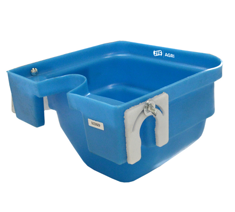 JFC Agri blue single-teat lamb feeder for gate or fence mounting, gravity feed