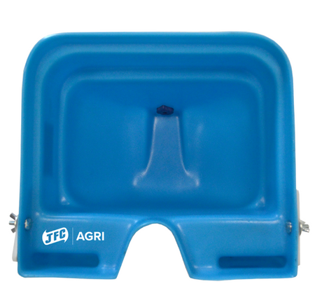 JFC Agri blue single-teat lamb feeder for gate or fence mounting, gravity-fed, durable plastic GF01-CT8