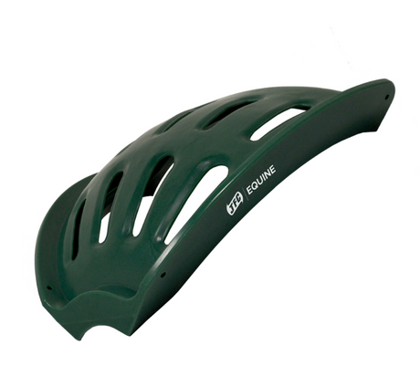 Tear Drop Corner Hay Feeder Green for horses by JFC Agri; slow-feed design