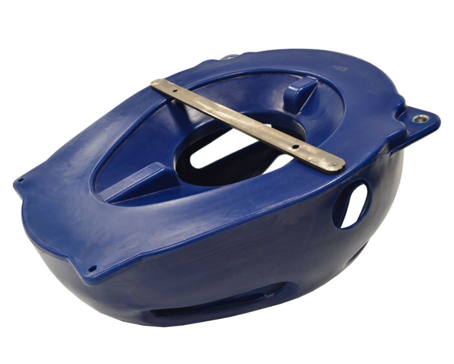 JFC Tear Drop Wall Hay Feeder blue plastic with fixing bracket, slow-feed for horses/stables