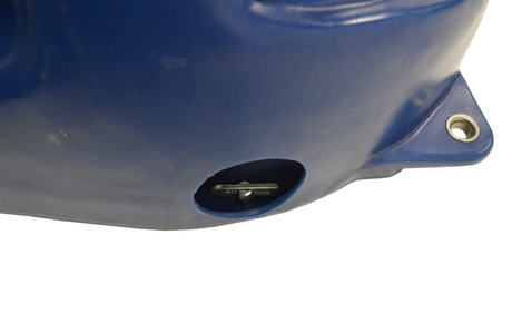 JFC Tear Drop Wall Hay Feeder in blue with fixing bracket, wall-mounted slow-feed horse feeder