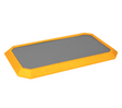 JFC Agri large personnel footbath with orange frame and gray foam pad insert