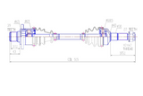 CV driveshaft CF-Moto CForce rear left for 500/600/800 ATVs - ATV City brand, technical blueprint
