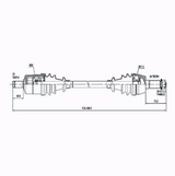 Polaris Ranger Front CV Driveshaft, Hyper brand, complete CV shaft for 500/700/800 EFI (2009–2014)