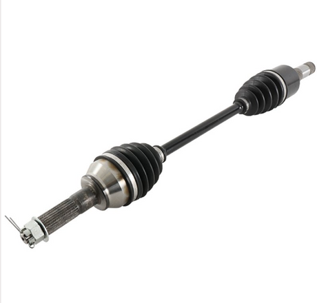 Hyper CV driveshaft complete with black rubber boots and metal ends for Polaris Ranger 900 Diesel rear-left.