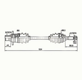 Suzuki LTA CV Driveshaft – Rear, complete shaft for 450/500/700/750 (2007–2023)