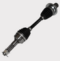 CV driveshaft with black rubber boots and silver shaft