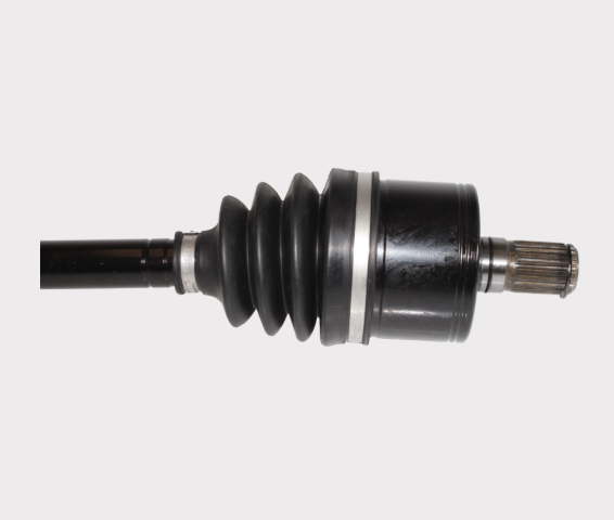 Rear CV driveshaft for Can-Am Defender, complete axle with black rubber boot and splined ends