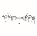 Hyper CV shaft complete front-right drive shaft for Suzuki KingQuad 400 4WD LTA-F400F/LT-F400F (2008–2017)
