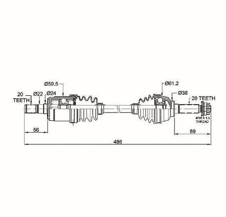 Hyper CV shaft complete front-right drive shaft for Suzuki KingQuad 400 4WD LTA-F400F/LT-F400F (2008–2017)