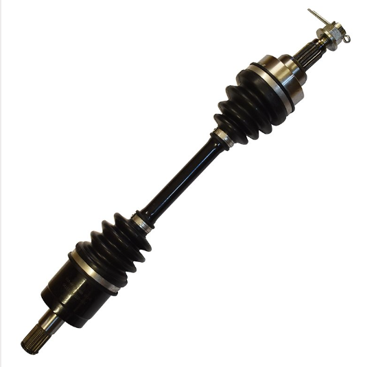 Hyper front CV driveshaft for Honda TRX420 FA/FE/FM (2007–2009), black steel with rubber boots