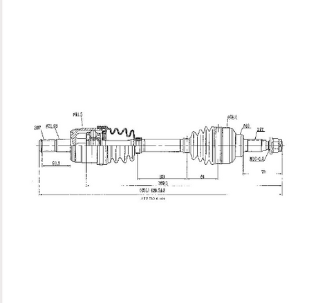 Hyper Honda TRX420 front CV driveshaft, complete drive shaft diagram