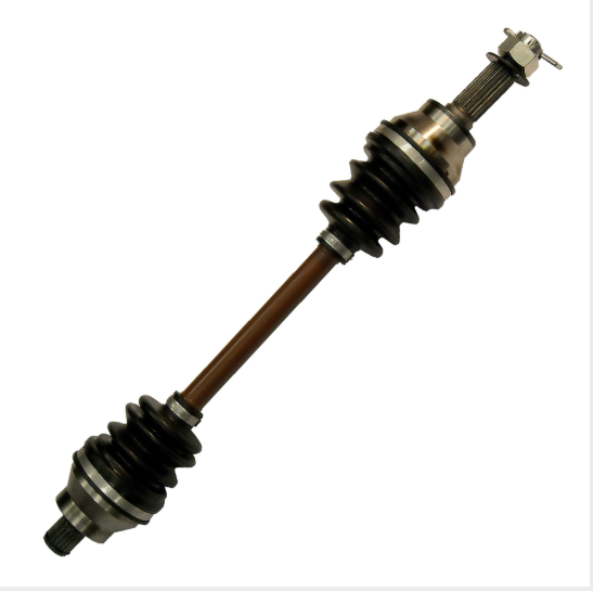 Hyper Polaris Hawkeye/Sportsman front CV driveshaft; brown shaft with black CV boots