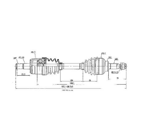 CV shaft complete by Hyper for Honda TRX450 Foreman front-right (1998–2004)