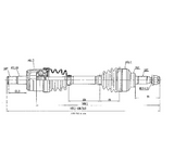 CV driveshaft Hyper front-right for Honda TRX400FA/TRX400FGA Fourtrax Rancher (2004–2007) line drawing