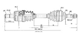 Rear CV driveshaft for Honda TRX420/TRX500 FA/FM IRS (2015-2019), Hyper brand, complete drive shaft