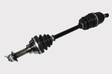 Suzuki KingQuad front CV driveshaft with black boots and metal joints