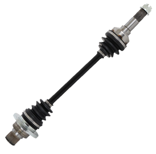 CV driveshaft for Yamaha Rhino YXR rear-left (2004–2013); black shaft with silver joints and boots.