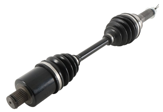 Polaris Sportsman rear CV driveshaft - black metal shaft with rubber boots