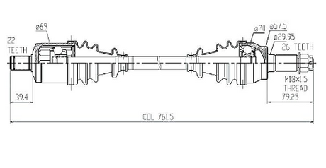Polaris RZR XP 1000 CV driveshaft – front left and right, complete drive shaft, ATV City, 2014–2016