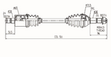 ATV City Can-Am Outlander L 570 CV shaft, rear-right drive shaft for 450/500/570 (2015–2018)
