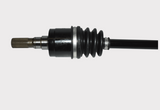 CV driveshaft complete for Kubota RTV900/1100/1140; black metal shaft with rubber boot and spline end.