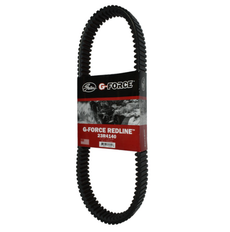 Gates G-Force Redline 23R4140 CVT drive belt, black loop on red packaging for Polaris ACE/Ranger 900.
